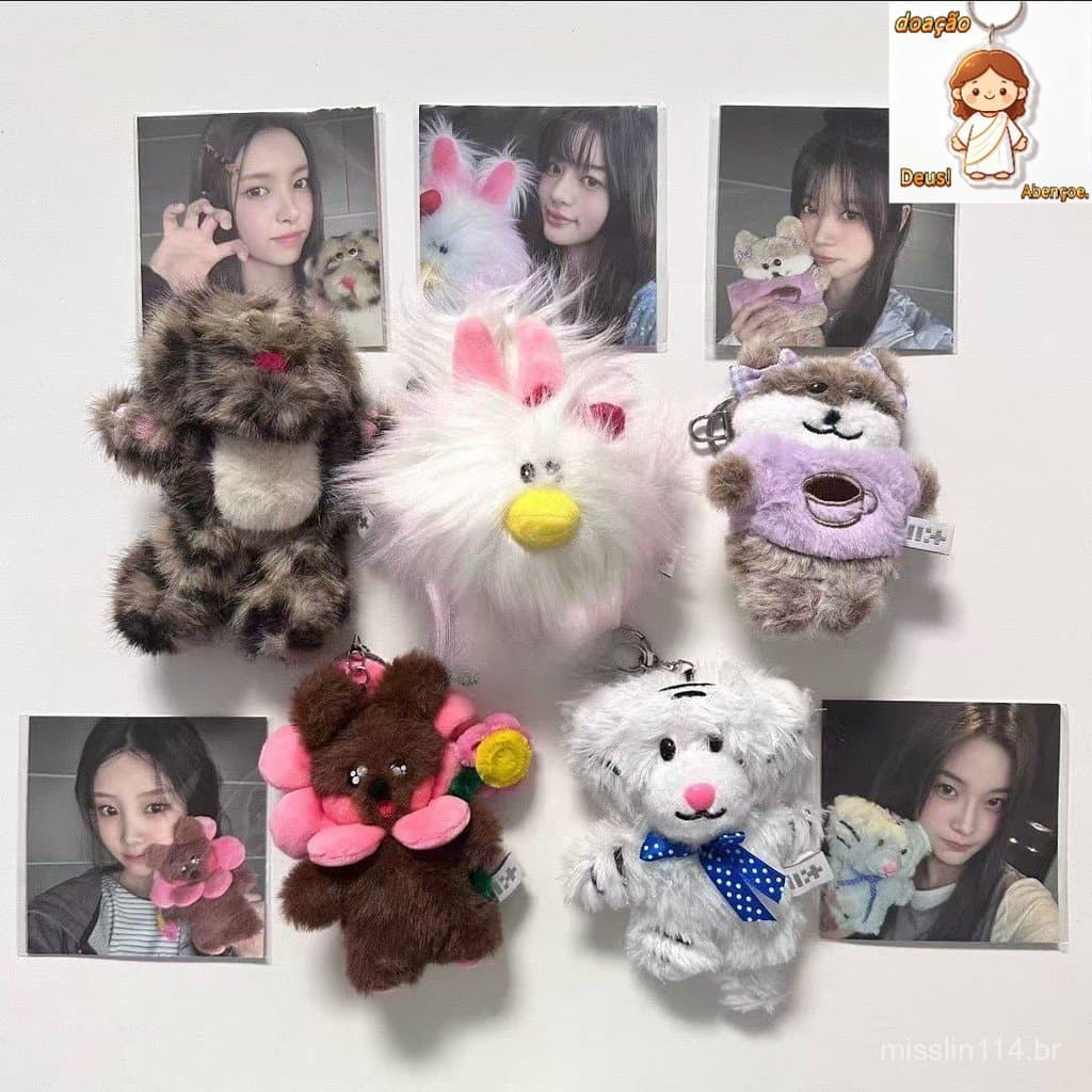 Kpop Idol ILLIT 1o Aniversário Boneca De Pelúcia Chaveiro Bolsa Chaveiros