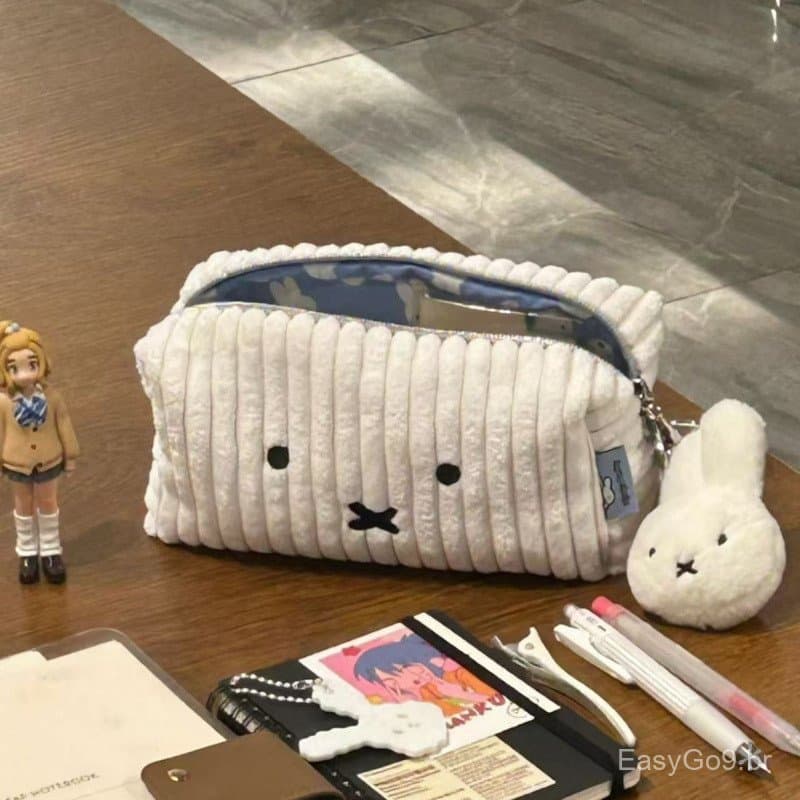Estojo de Miffy em Veludo Cotelê- Simples e Fofo, Multifuncional, para Estudantes