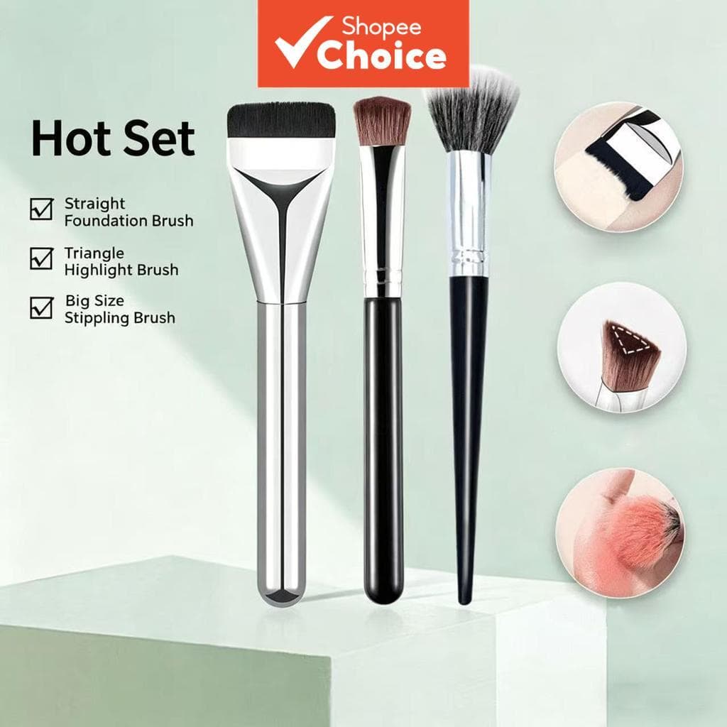 Pincel de Maquiagem para Contorno, Blush e Iluminador - Ideal para Iniciantes, Cerdas Macias, Não Desperdiça Produto