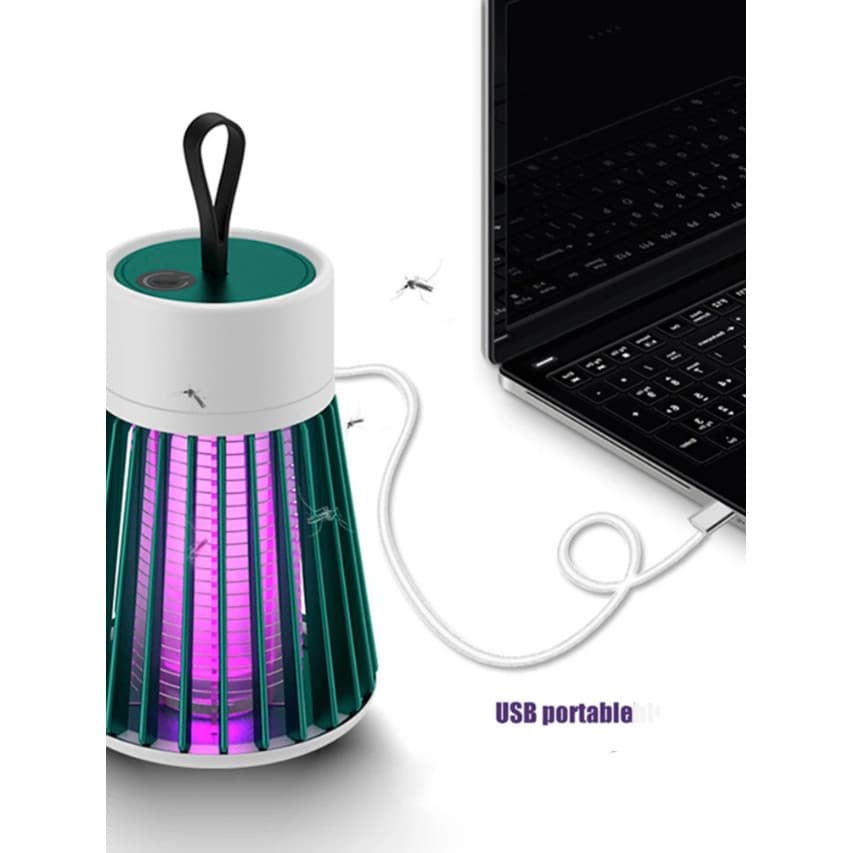 KIT 5 Luminária Anti Mosquito UV Elétrica USB Armadilha de Insetos Repelente Portátil Verde e Cinza