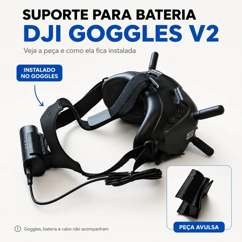 Suporte De Bateria Dji Fpv Goggles V2 Avata