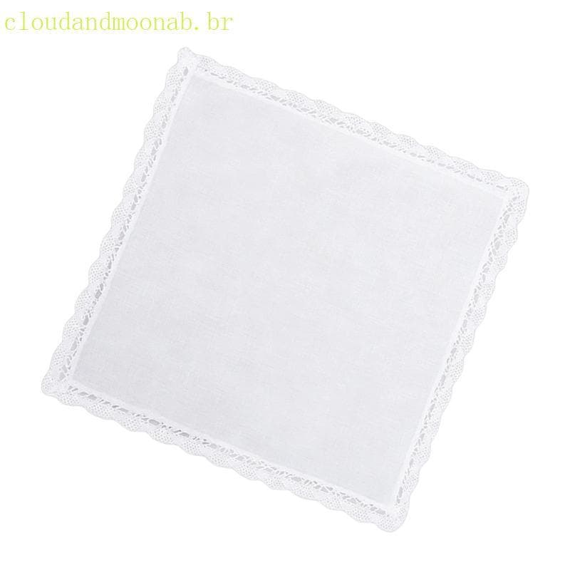 Lenços CLO Para Lenço Branco Femininos Bordas Renda