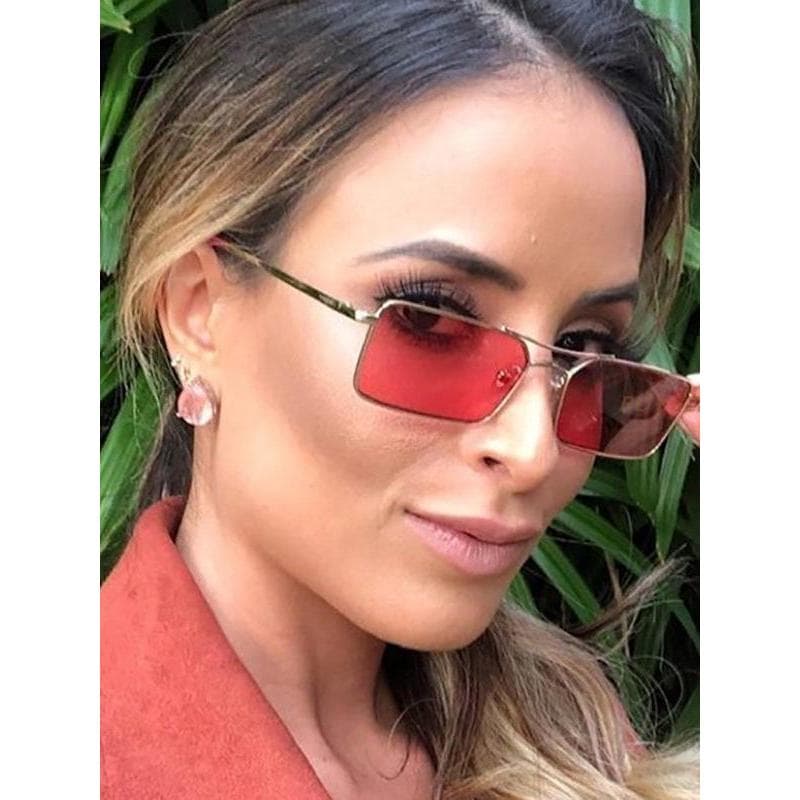 Influenciador Mesmo Estilo Óculos de Sol High-End Feeling Europeu Americano Irmã Retro Quadrado Óculos de Sol Feminino T