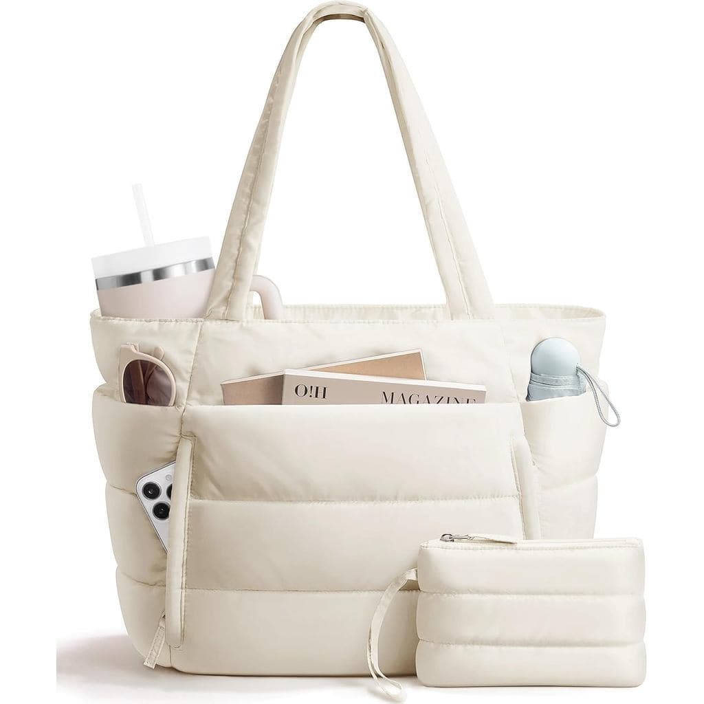 Bolsa Tote Puffer Bagstellar para Mulheres, Bolsa de Trabalho Leve e Acolchoada, Bolsa de Ombro para Professores, Enferm