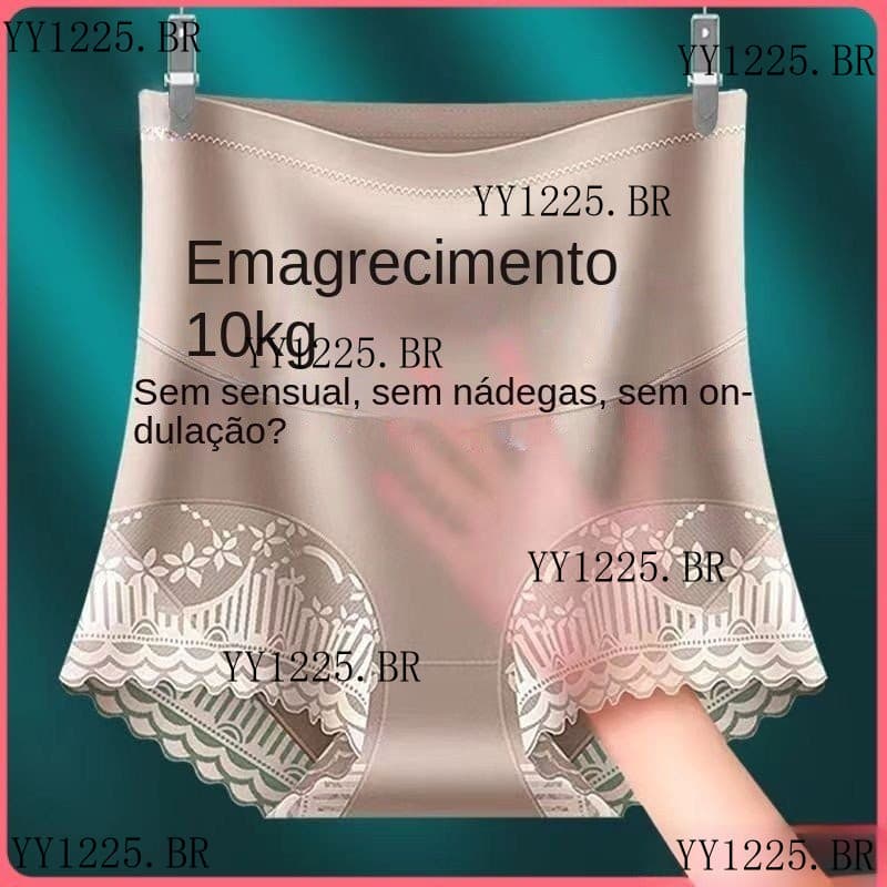 calcinha sem costura cos alto modeladora que não enrola Segura Barriga