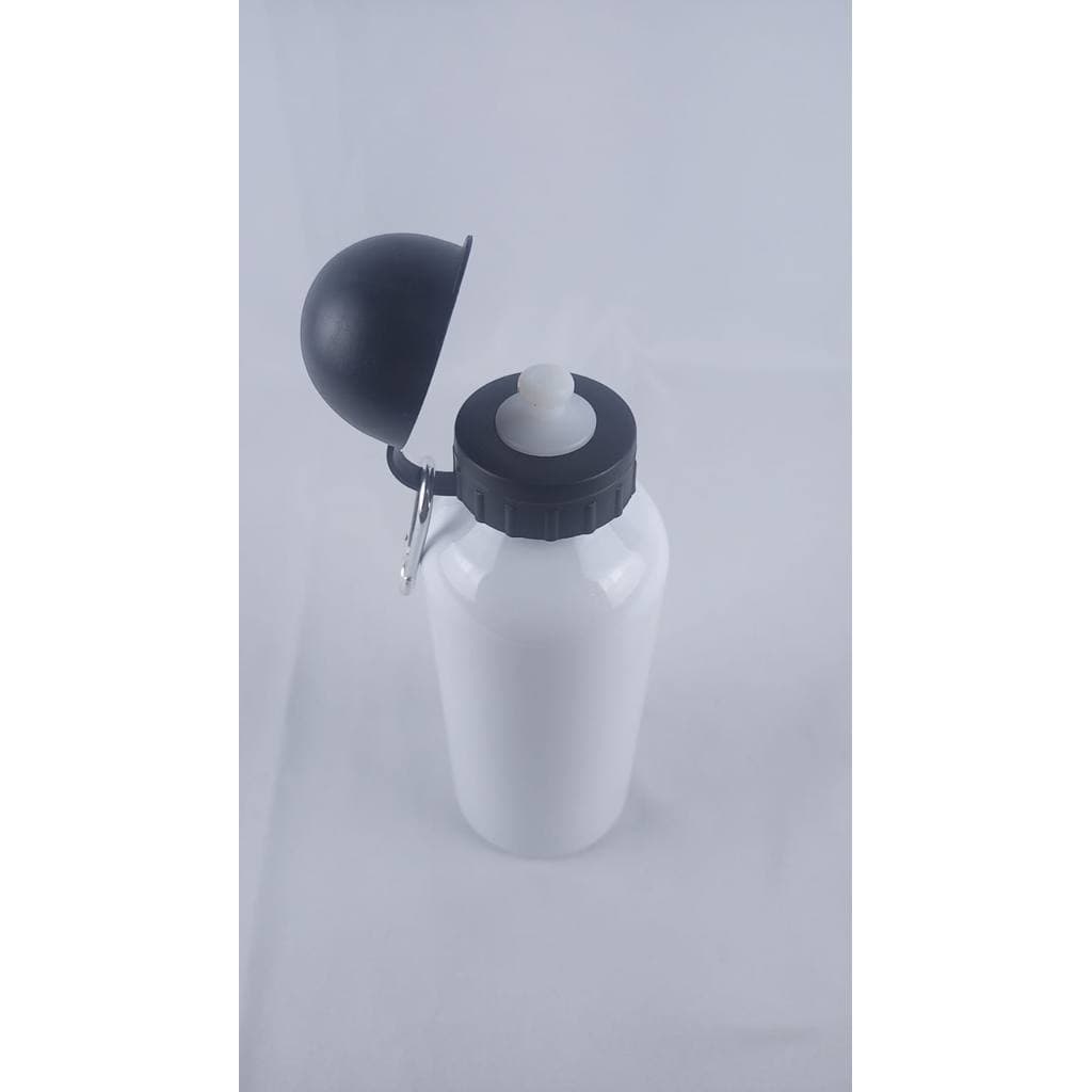 Squeeze Alumínio 600ml Bolinha Branco Com Mosquetão Garrafa Para Academia Trabalho Sublimação Personalização
