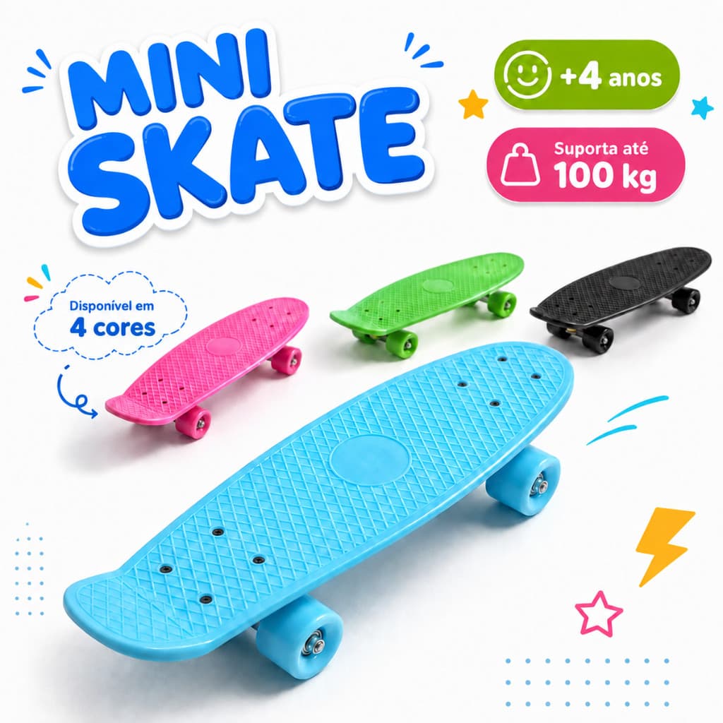 Skate Infantil MIni Cruser Completo Montado resistente Skate mini Infantil