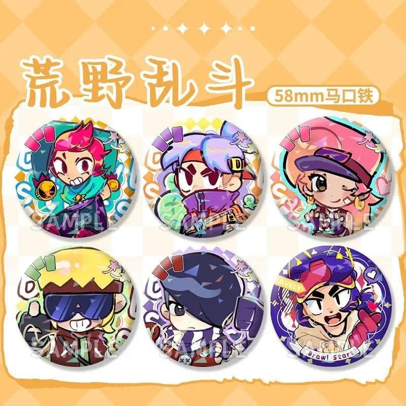 Broche Brawl Stars Shelly Clott, Broche Feminino, Acessórios de Jogo E. Primo, Acessórios de Moda, Cosplay Poko Daryl E