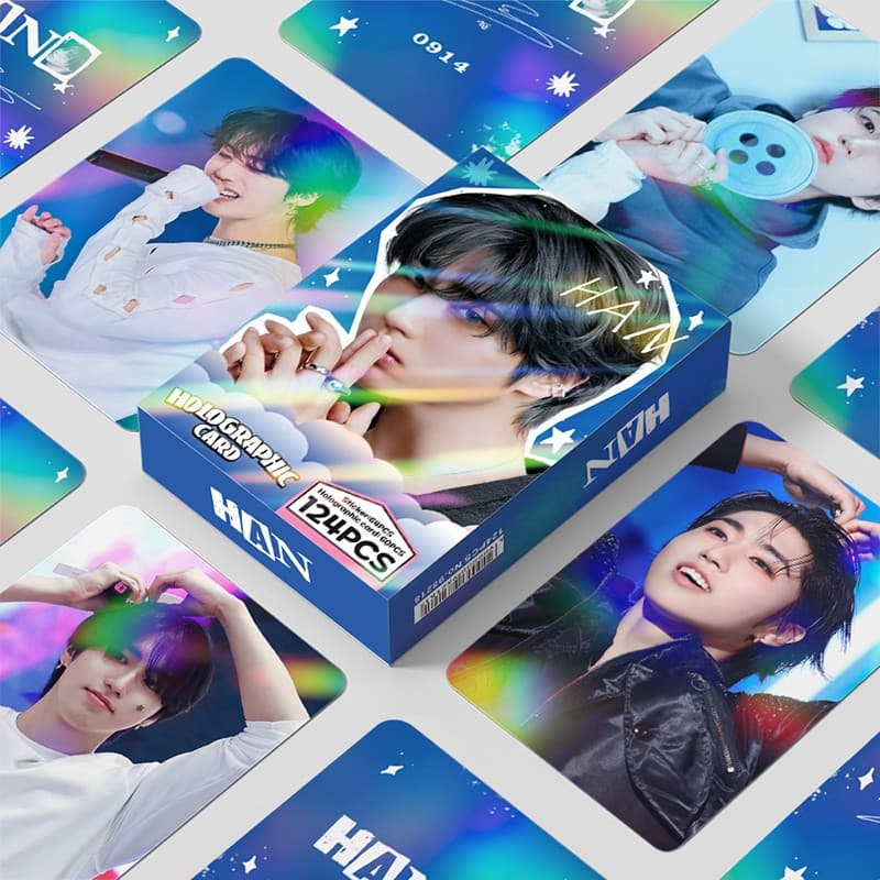 124 Pçs/Caixa Stray Kids HAN Photocards Holográfico LOMO Cartão KPOP Coleção De Adesivos