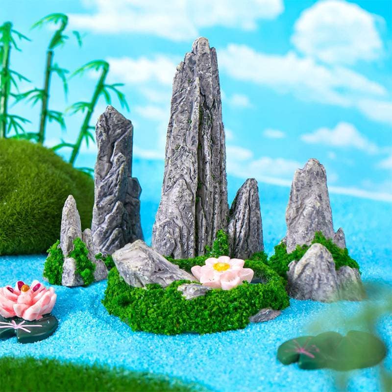 [Dhiint] Criativo Mini Montanha Ros Resina Artesanato Vista De Decoração De Tanque De Peixes Cogumelo Piscina Aquário Or
