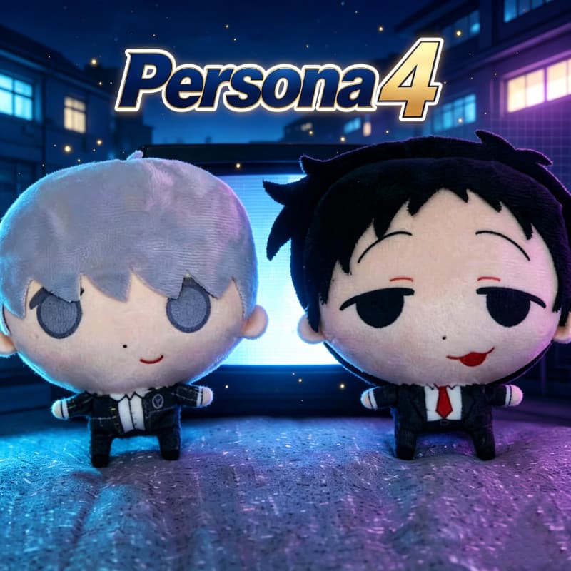 Chaveiro de Pelúcia Persona 4 de 12cm, Pingente de Bolsa de Pelúcia Yu Narukami Tohru Adachi, Brinquedo Colecionável Fei