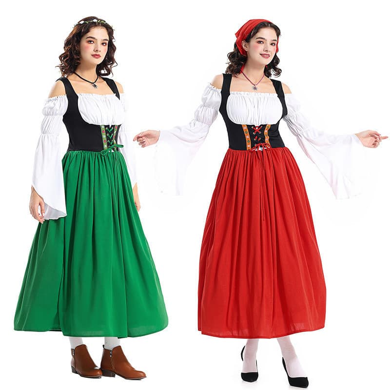 Novo Fantasia de Empregada de Fazenda Medieval para Adultos para Halloween GSNM