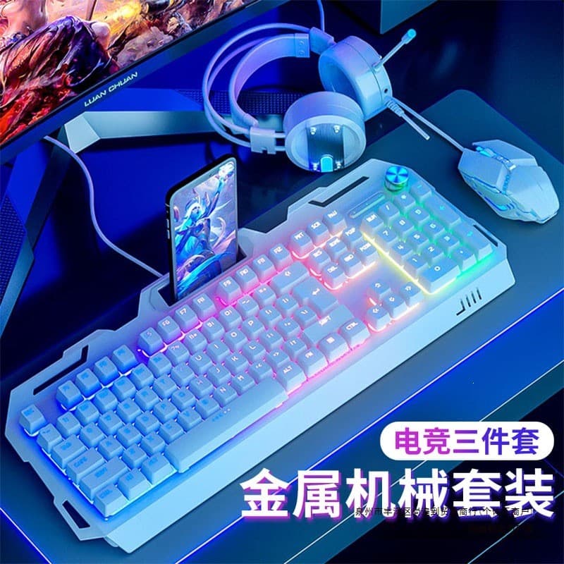 2026 novo estilo teclado Mouse fone de ouvido conjunto de três peças jogo mecânico Notebook computador Desktop conjunto