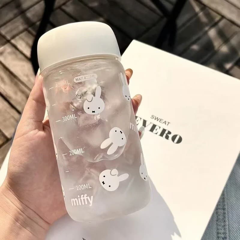 Garrafa De Água Miffy Rabbit 420ml Esportiva De Plástico De Grande Capacidade Portátil Fofa Para Presentes De Meninas bo