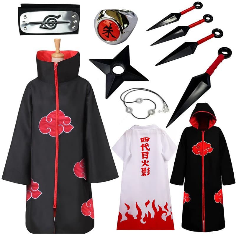 Traje de Halloween Naruto jogar Traje Xiao Organização Nuvens Vermelhas Naruto Anime Personagem Traje