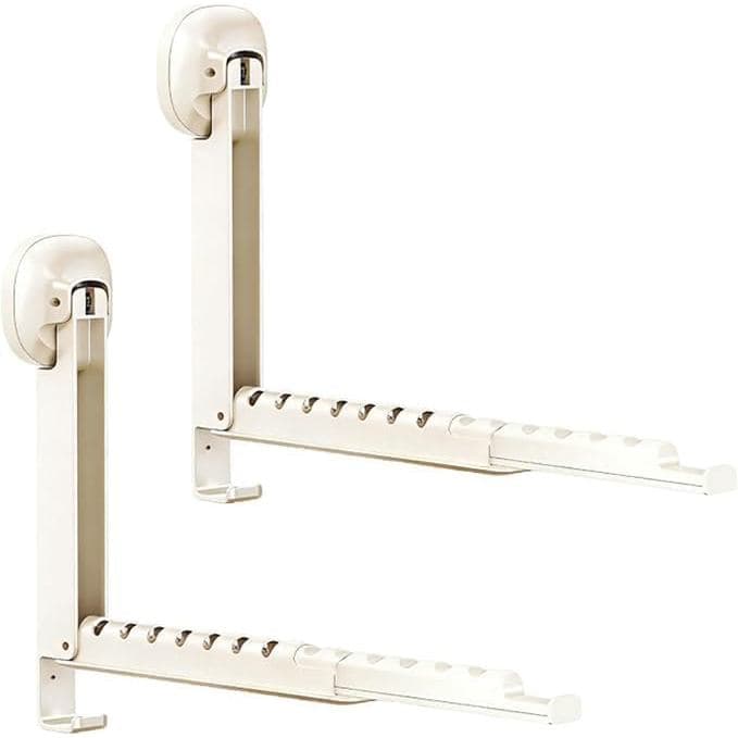 Varal de roupas dobrável, varal de parede com ventosa, retrátil, portátil, com ganchos para pendurar sobre a porta, para