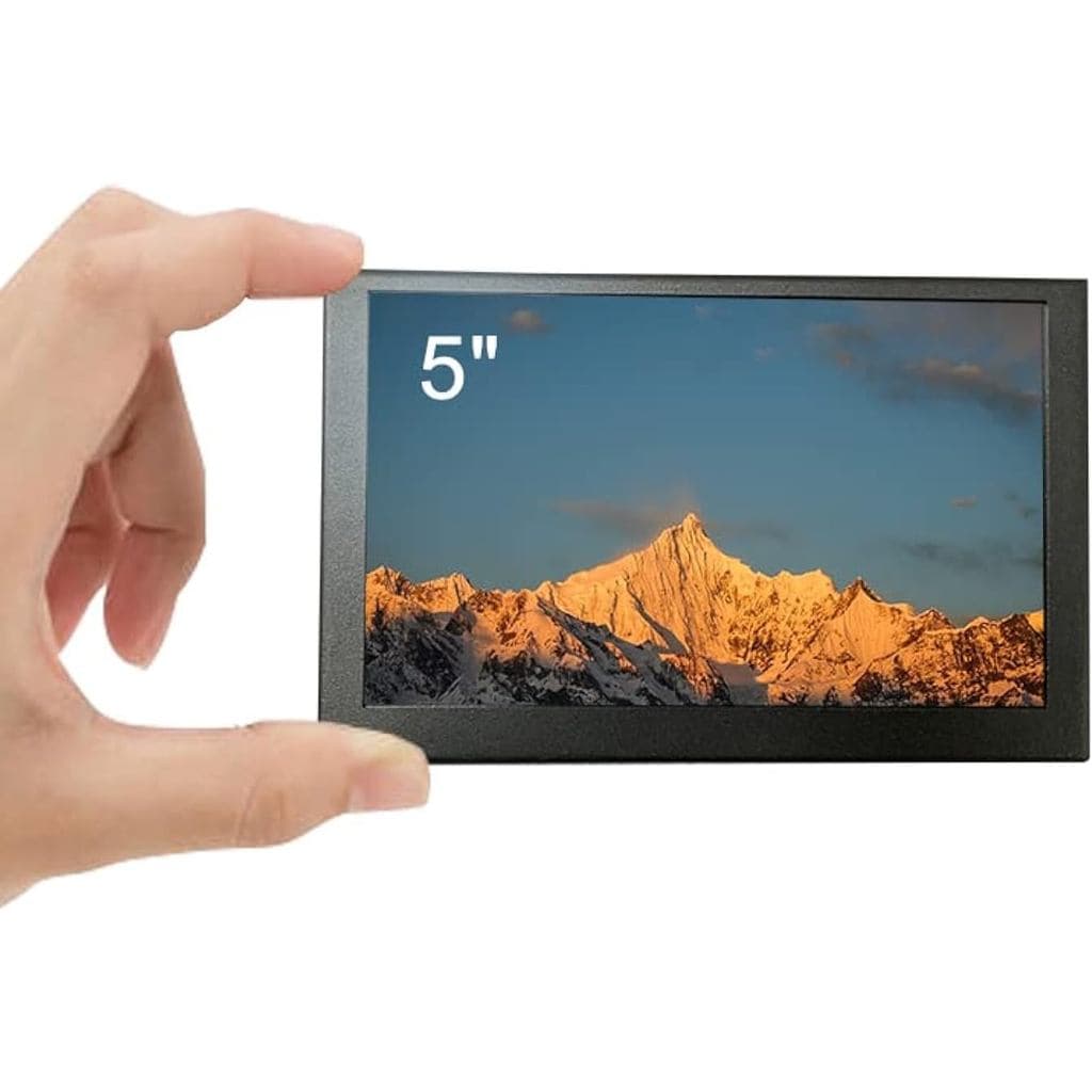 Monitor HDMI Pequeno de 5 Polegadas IPS com Carcaça Metálica VESA, Tela LCD Mini 800x480, Monitor Portátil