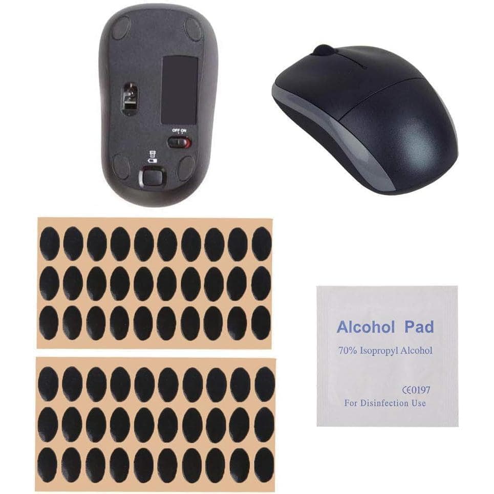 60 Peças de Adesivos Pretos para Pés de Mouse, Almofadas de Substituição para Pés de Mouse M215 / M310 / M325 e Apoios d