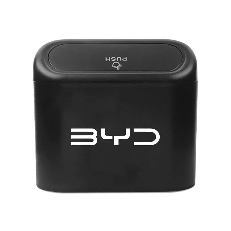 Lixeira para Carro BYD com Tampa, Impermeável, Universal, em ABS, com Tampa de Pressão, Caixa de Armazenamento Multifunc