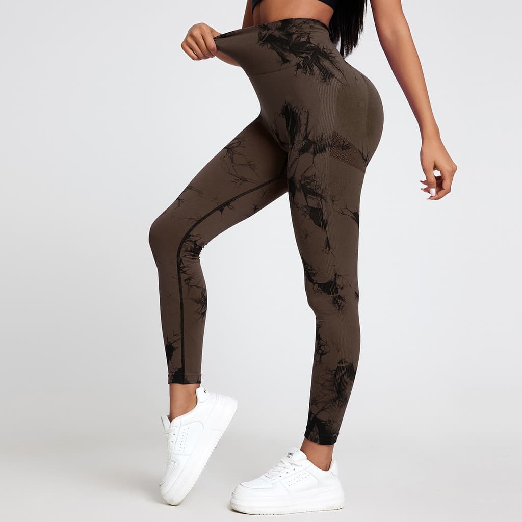 Novos esportes de Fitness apertados Tie-Dye calças de Yoga de cintura alta de alta elasticidade