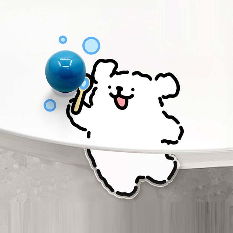 [Estoque pronto] Levantador de tampa de vaso sanitário de cachorro bolha, alça de tampa de vaso sanitário de acrílico, b