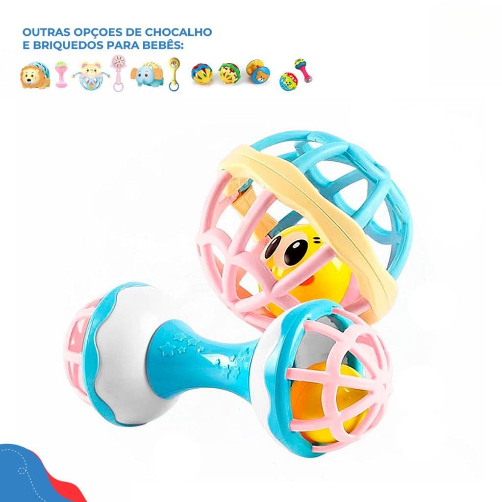 Chocalho Divertido Bolinha Mordedor Brinquedo de Bebe Silicone 2pçs Mordedor Chocalho Bebe Animais