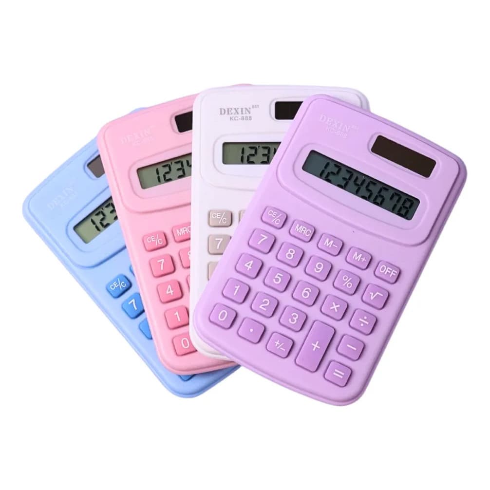 Mini Calculadora Eletrônica Portátil Colorida Tela Lcd Digital
