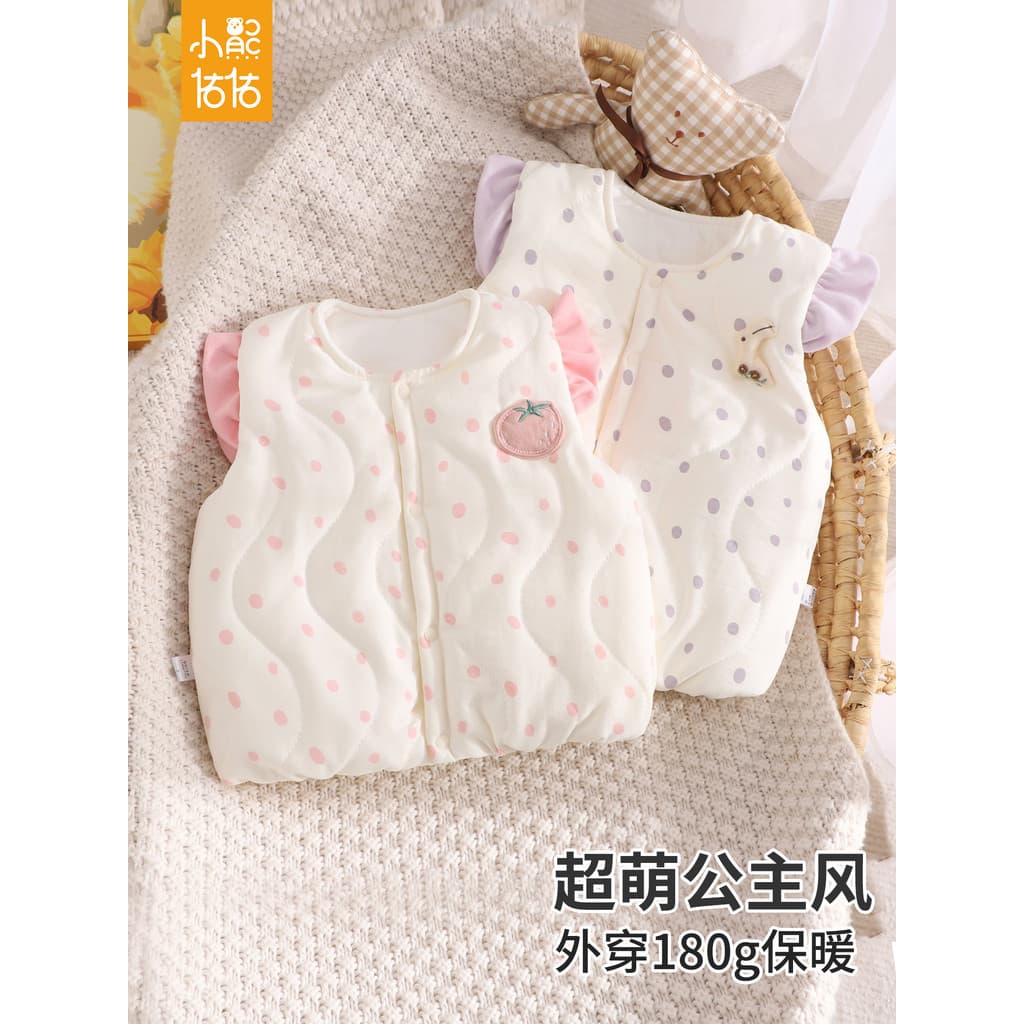 Bebê menina colete primavera outono 2026 novo estilo acolchoado colete térmico engrossado exterior Wear estilo ocidental