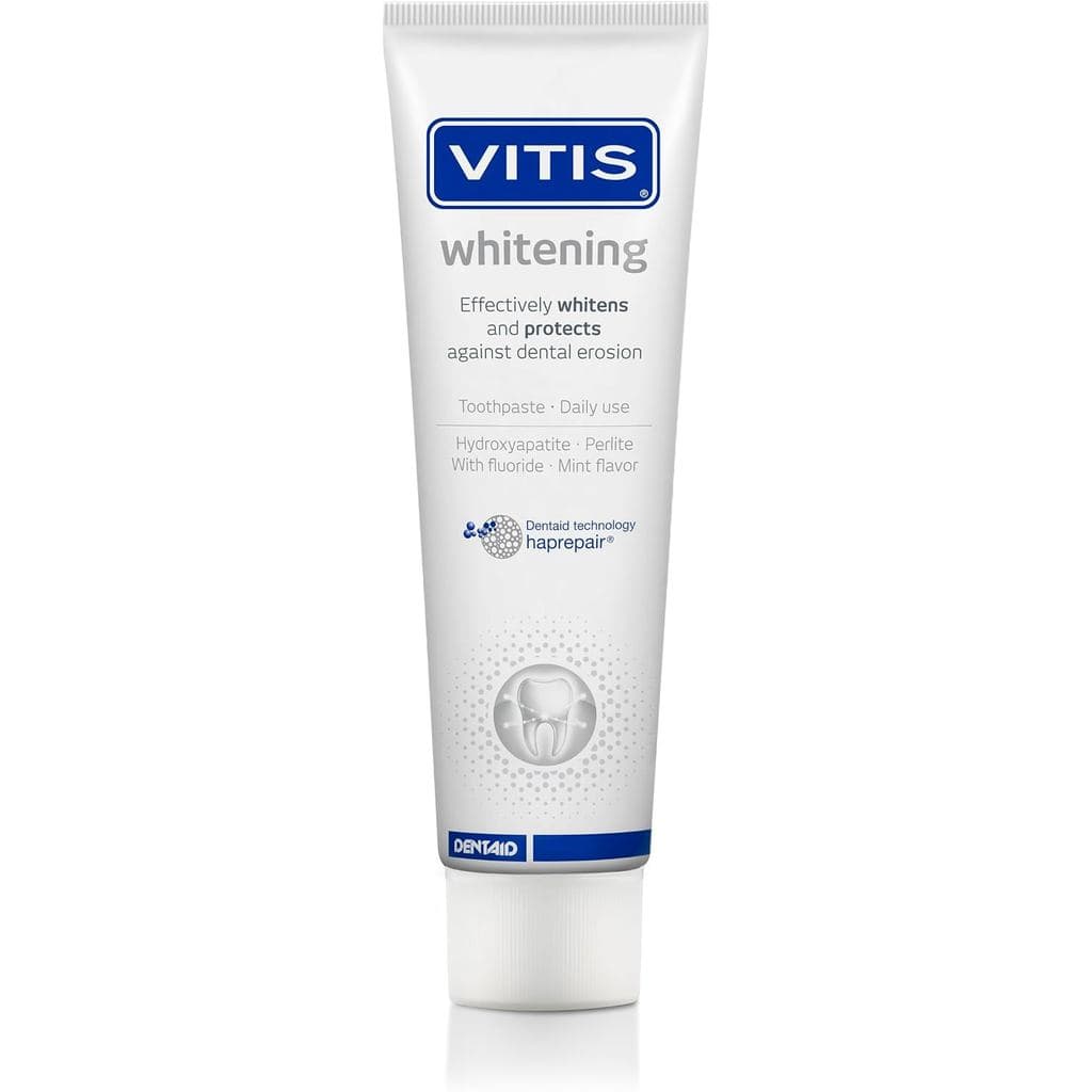 Pasta de Dentes Clareadora Vitis 100ml com Hidroxiapatita – Reparação e Proteção do Esmalte, Clareamento Anti-Manchas, C