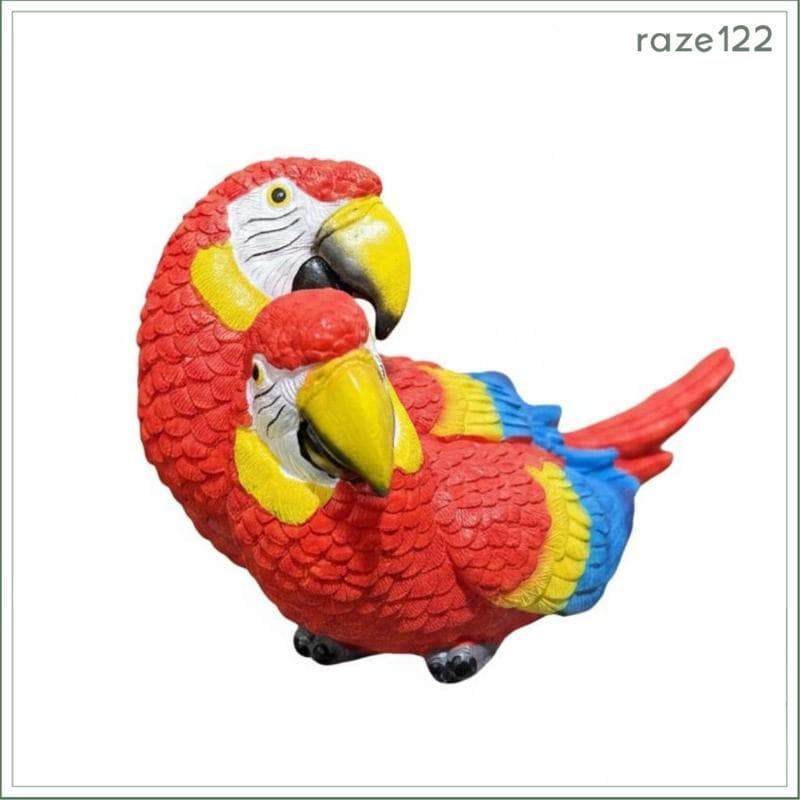 [Raze122] Estatueta De Papagaio De Resina , Decoração De Jardim De Animais , Estátua De Pássaro Realista Para Villa , Pá