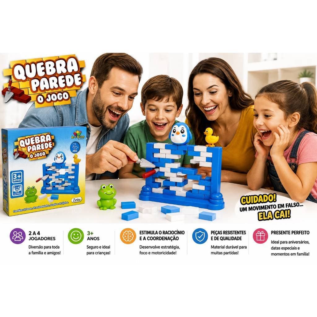 Brinquedo Desafio Dos Bichinhos: Jogo Mini Quebra Muro - Não Deixe Cair!