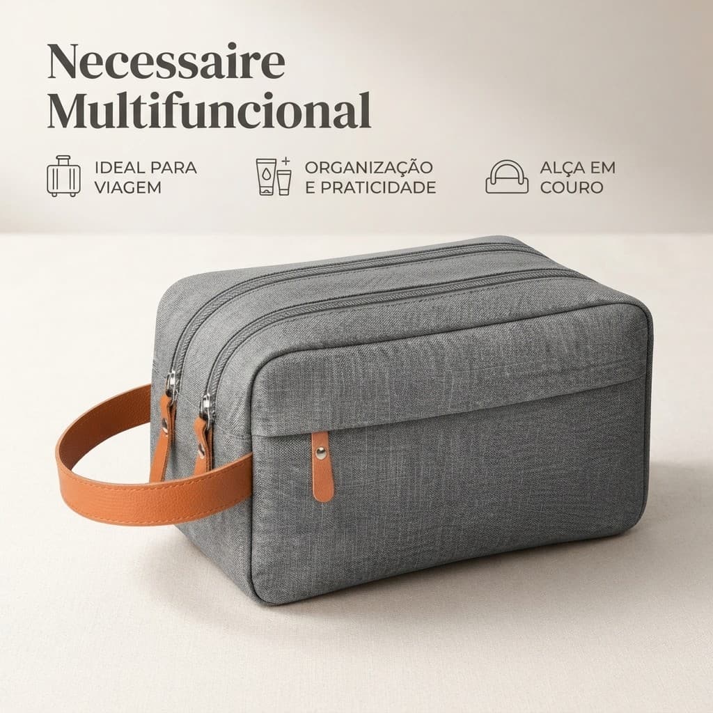 Necessaire Viagem Trabalho Masculino Feminino Impermeavel Organizador Cosméticos Unissex Estojo