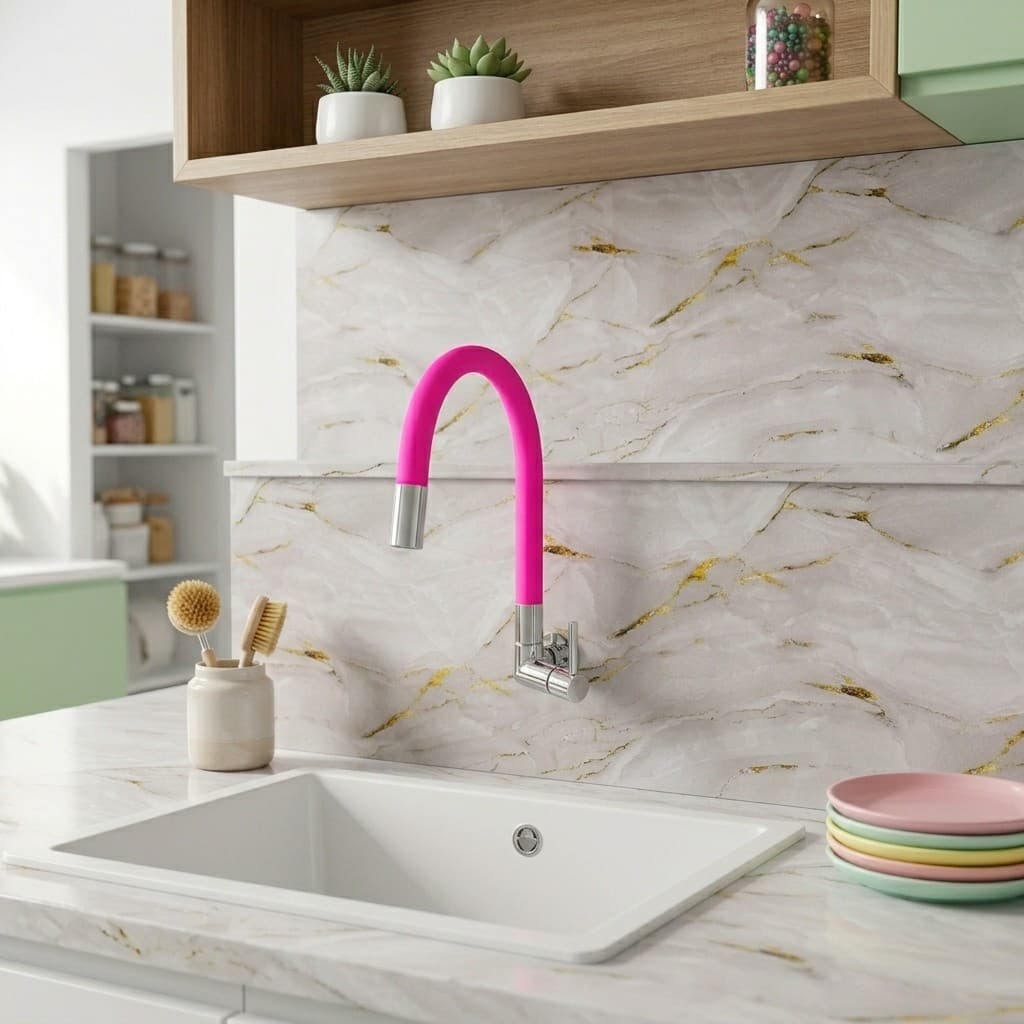 Torneira Rosa flexivel gourmet cozinha pia torneira parede cozinha rosa torneira luxo parede