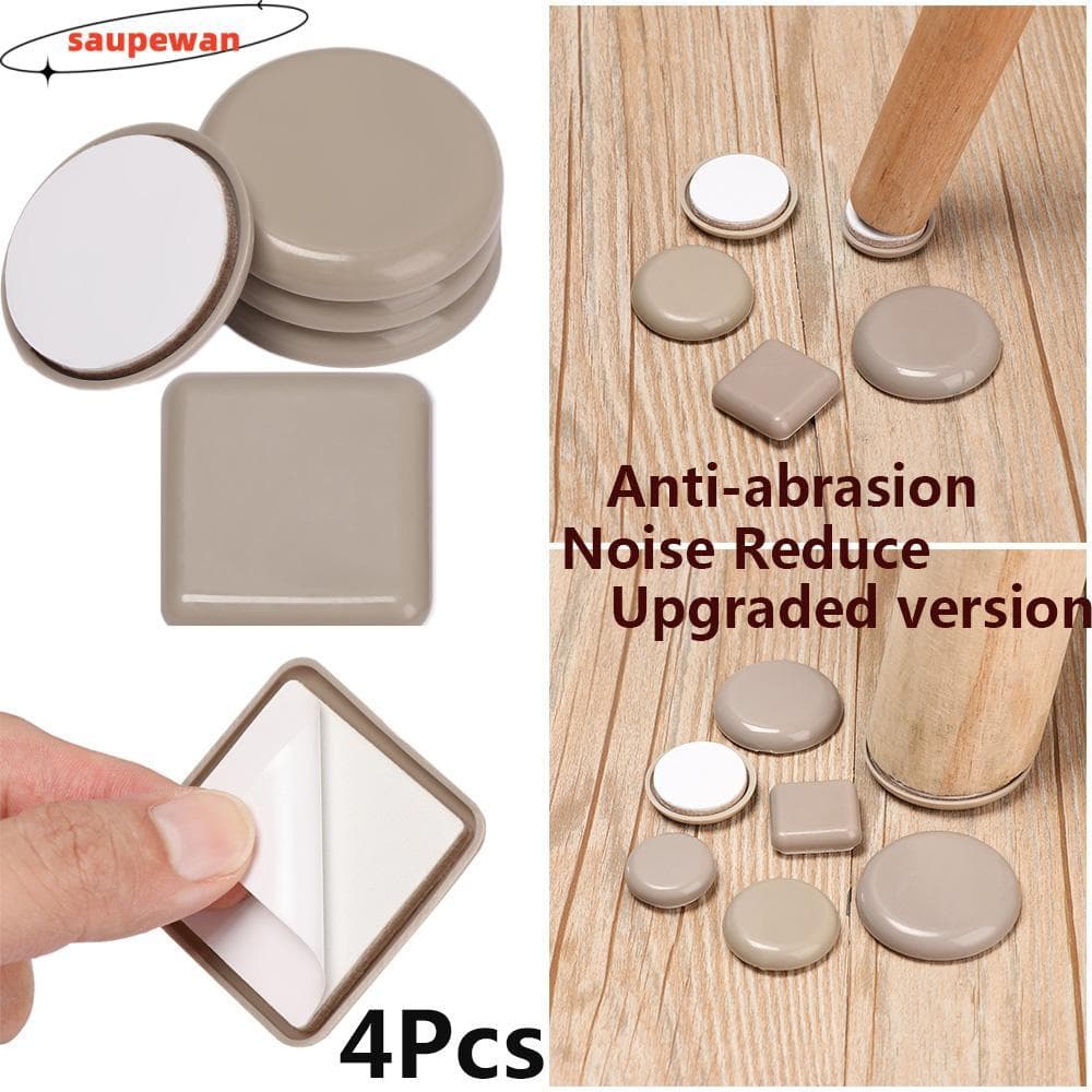 SAUPEWAN 4 Peças De Tapete Deslizante Resistente Ao Desgaste , Acessórios Para Cadeiras , Movimento Fácil , Anti-Abrasão