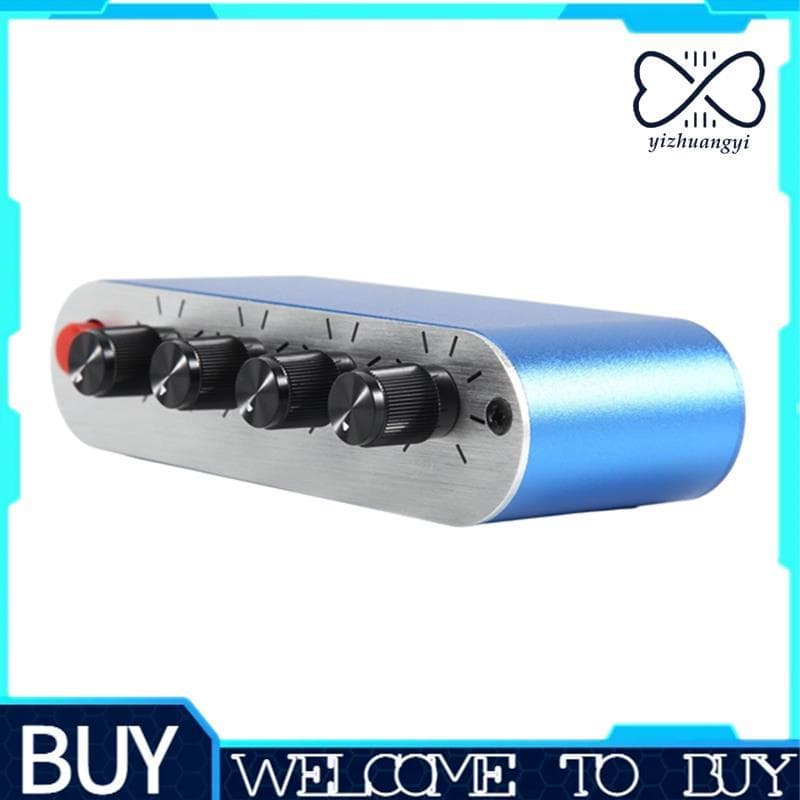 DC 5V-12V AU-401 Mixer De Áudio Estéreo 4 Entradas 1 Saída Placa De Controles Individualmente Mistura De Som Amplificado