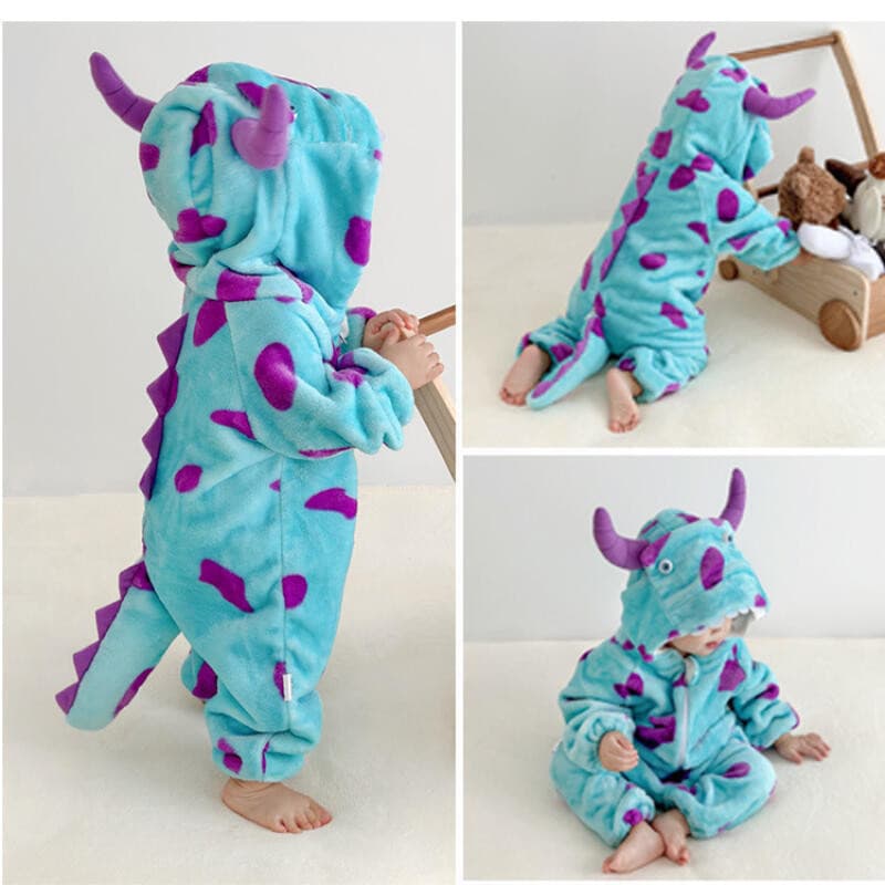Macacão Kigurumi para Bebês Recém-Nascidos, Cosplay do Monstro Sullivan, Quebrando o Inverno #          D555