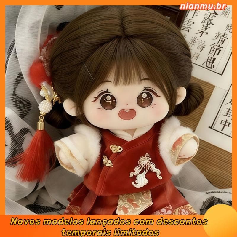 Veado branco atributo 20cm boneca de algodão boneca de pelúcia vestir-se boneca bonito conjunto de roupas arroz presente