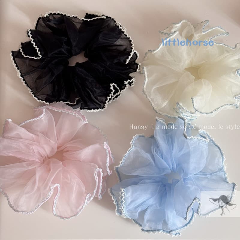 Estilo coreano laço de cabelo de grandes dimensões feminino high-End sentir Organza cabeça gravata faixa de borracha alt