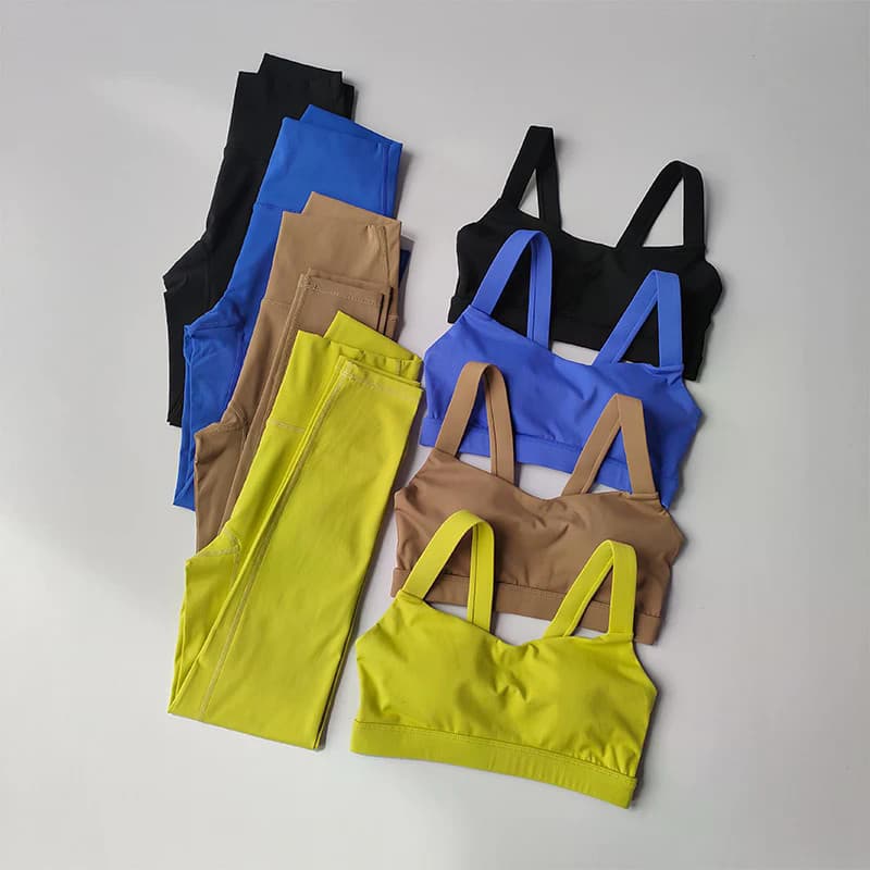 Conjunto de Yoga Feminino, Roupa de Fitness Profissional, Sutiãs Esportivos, Leggings de Secagem Rápida para Treinamento
