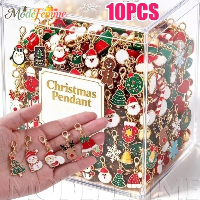 [À Venda] [Feliz Natal] Pingentes De Desenho Animado-Pulseira De Colar DIY Charm-Fecho De Liga Dangle Pingente De Chavei