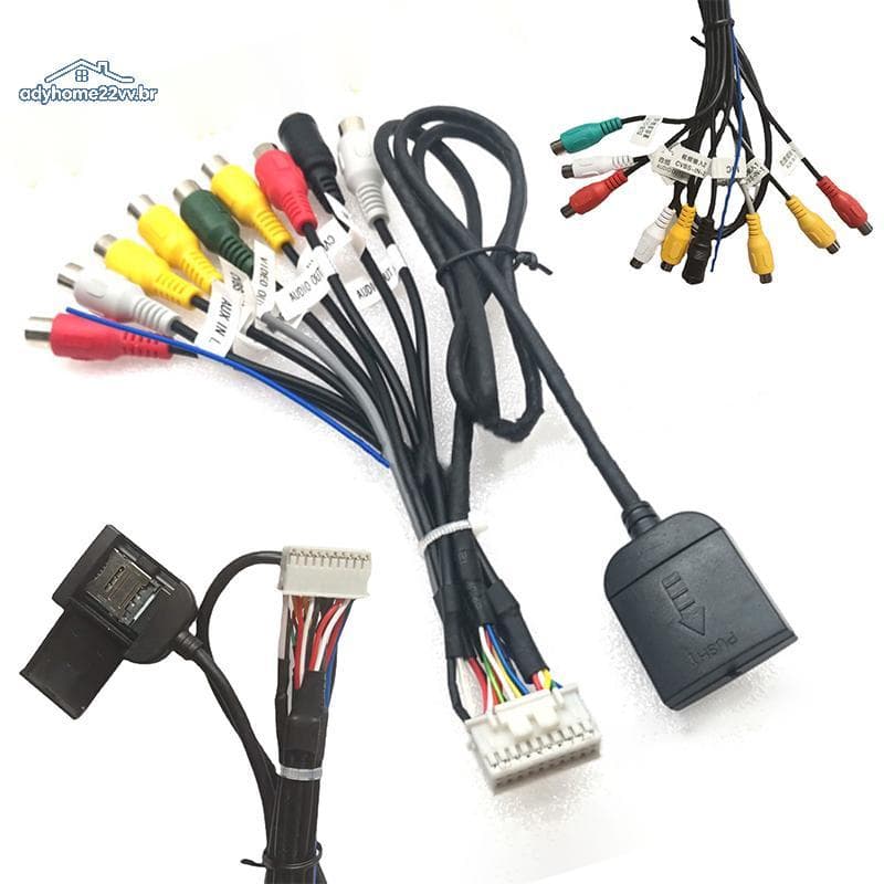 adyhome22vv Cabo Adaptador De Chicote De Fios De Saída RCA De Rádio De Carro + Slot SIM 4G + De Antena 4G br