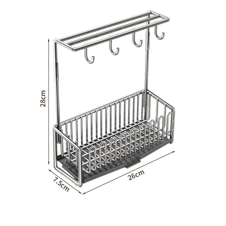 Cozinha De Aço Inoxidável Prato rack Pia Água Piscina Torneira Lavar Louça Armazenamento Lã