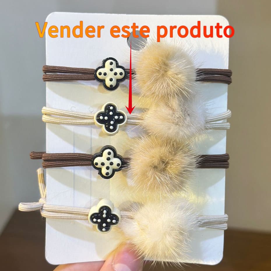 Elástico de pelúcia fofo e moderno