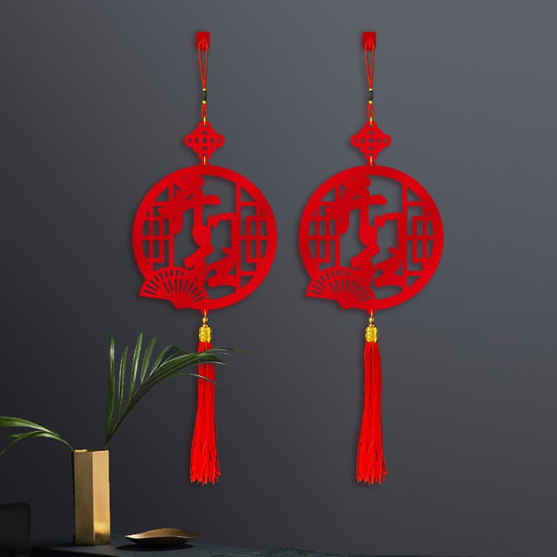 Porta aberta vermelha decoração suprimentos grades de janela ornamentos decoração de porta de vidro dia de ano novo banc