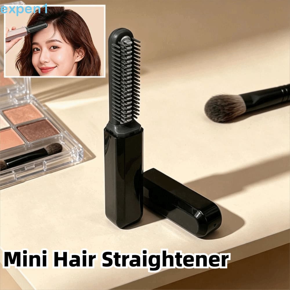 EXPEN Mini Alisador De Cabelo , Escova Alisadora Sem Fio Recarregável , Aquecimento Rápido
