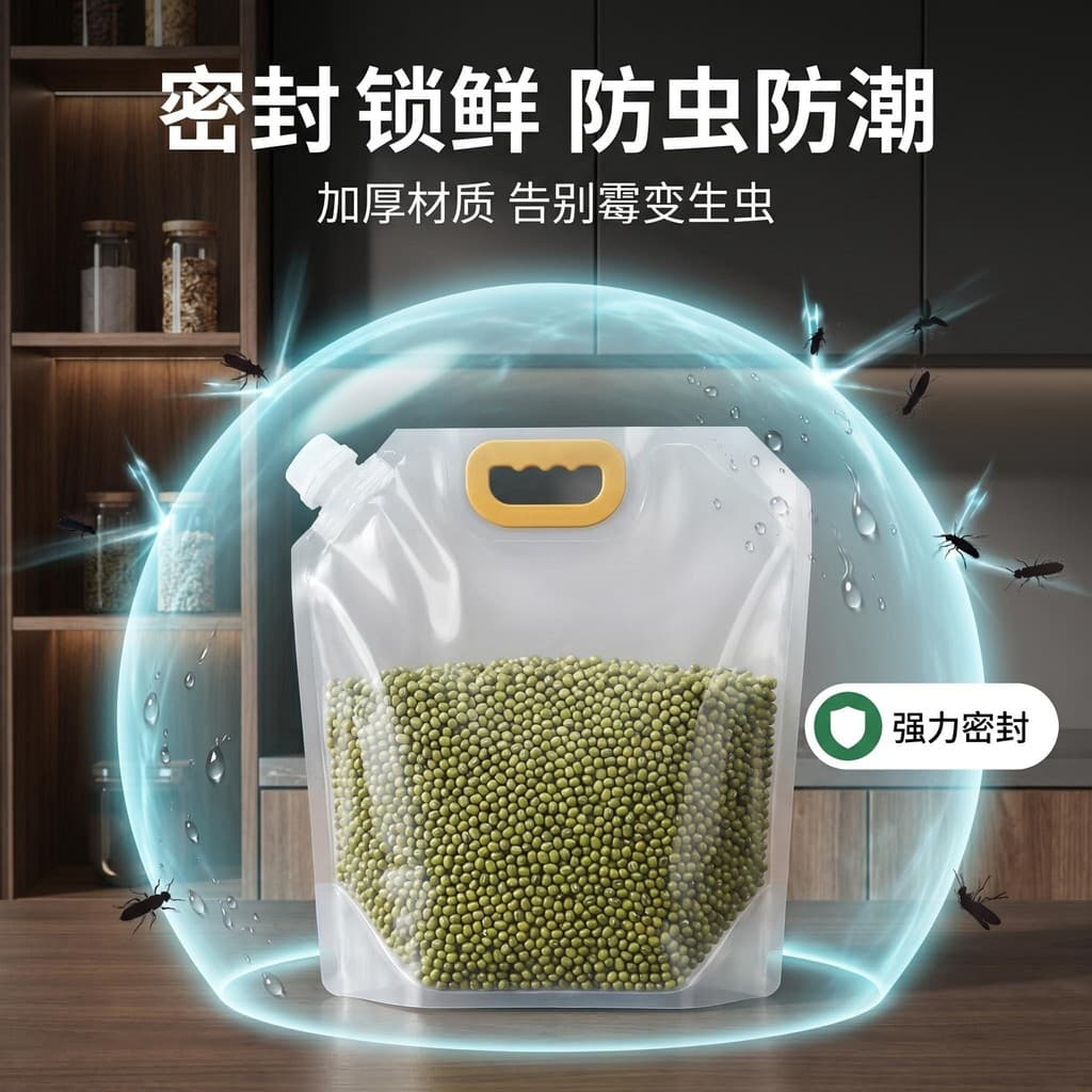 Saco selado saco de arroz saco de armazenamento de grãos doméstico à prova de umidade à prova de poeira engrossado grãos