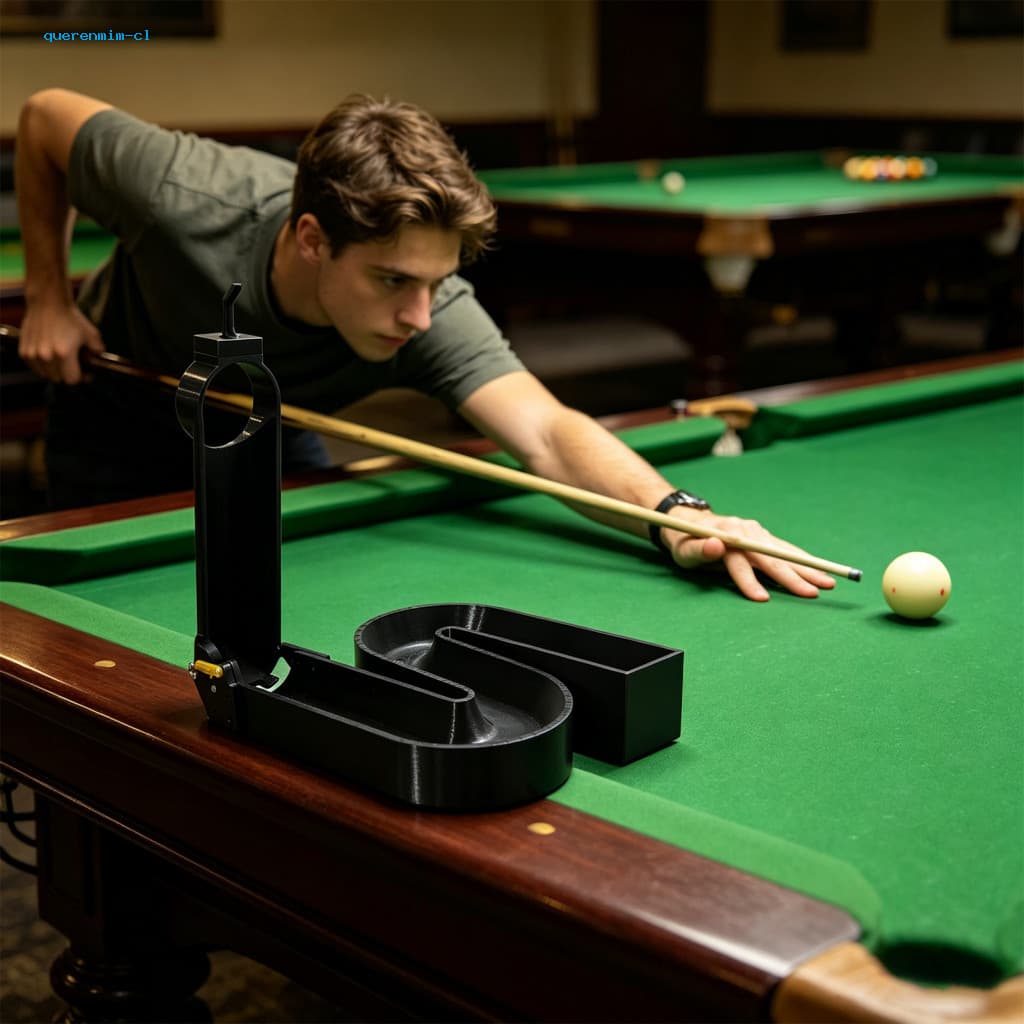 This high-precision 3D printed stand is specially designed for billiards training and lightweight durable It sec