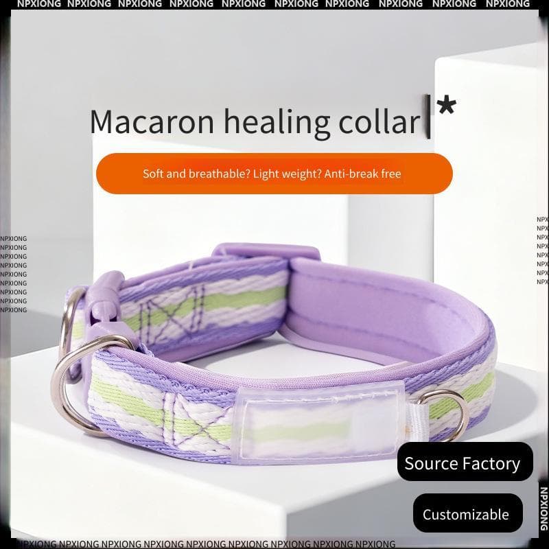 Coleira Ajustável Para Cães , Acolchoada Macia Animais De Estimação , Cor Macaron Pequenos E Médios , Pelúcia , Bichon ,