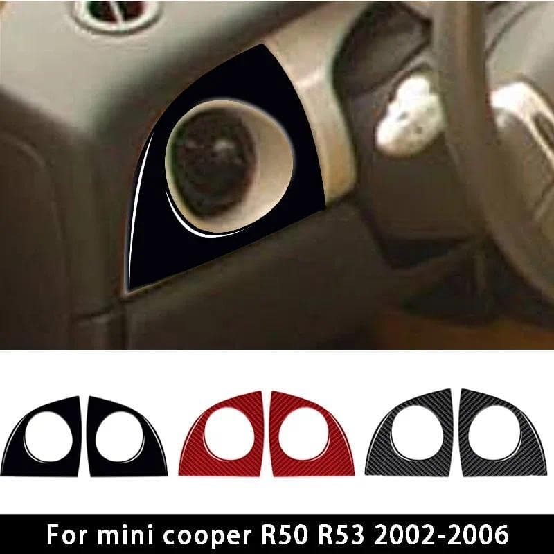 Para Mini Cooper Hatch R50 R53 2002-2006 Console Do Painel Carro Lateral Saída De Ar Capa Guarnição Macio Fibra Carbono