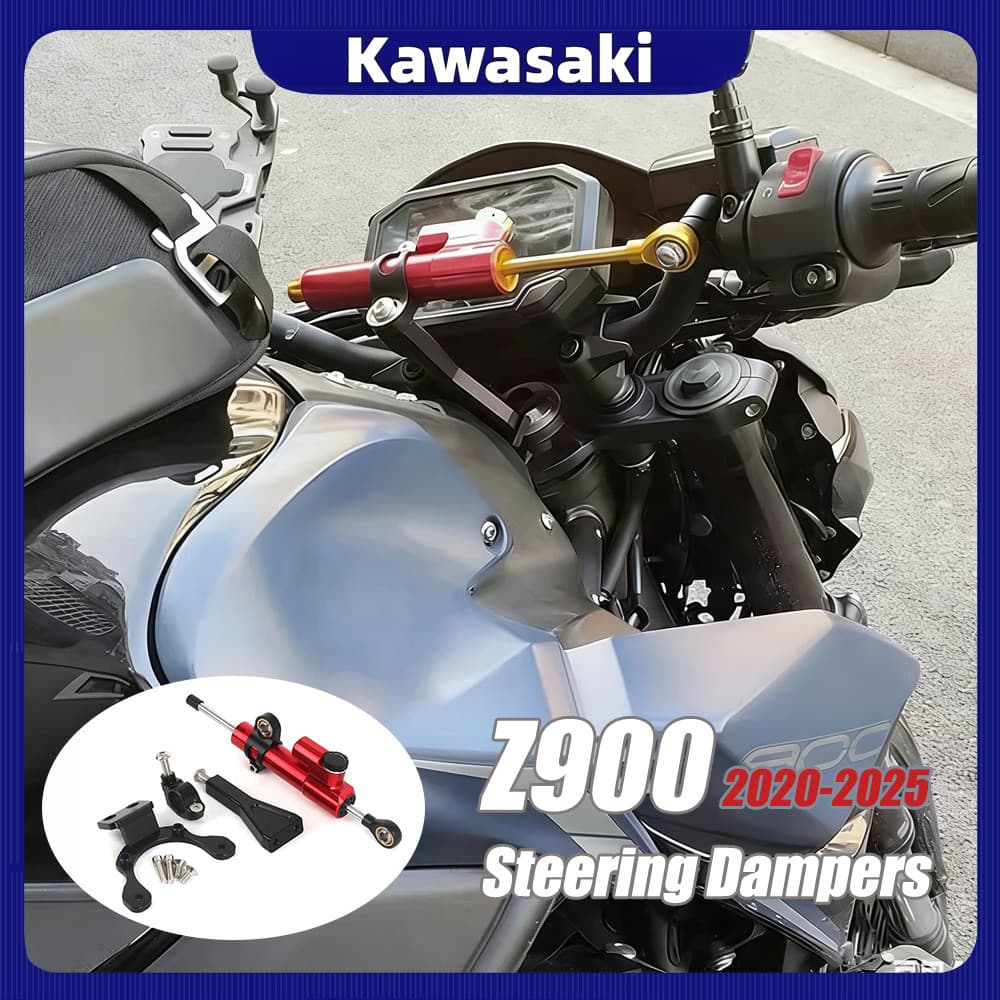 [Novo modelo] Amortecedor de Direção para Motocicleta Kawasaki Z900, Instalação de Estabilizador de Direção, Régua de Ti